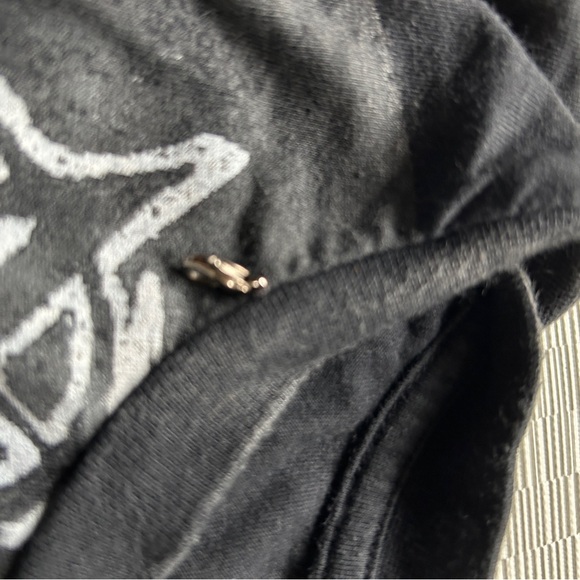 The kooples paris black t shirt cropped  graphic vintage band punk Sz 2 - Picture 7 of 11